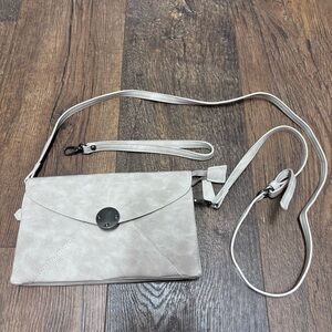 Joy Susan crossbody Purse Off White Vintage like 80s style Vanessa Suede like
